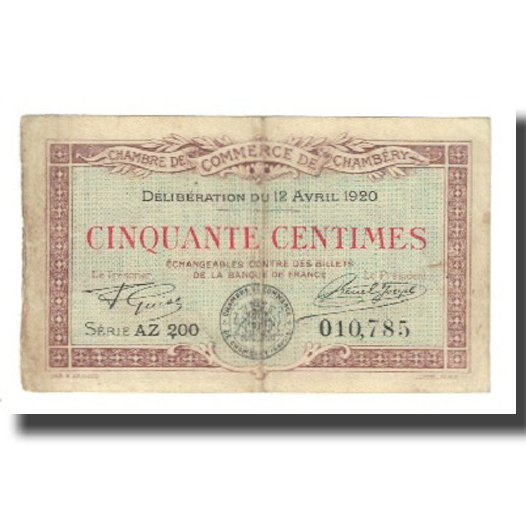 Francja, Chambéry, 50 Centimes, 1920, VF(30-35), Pirot:44-11