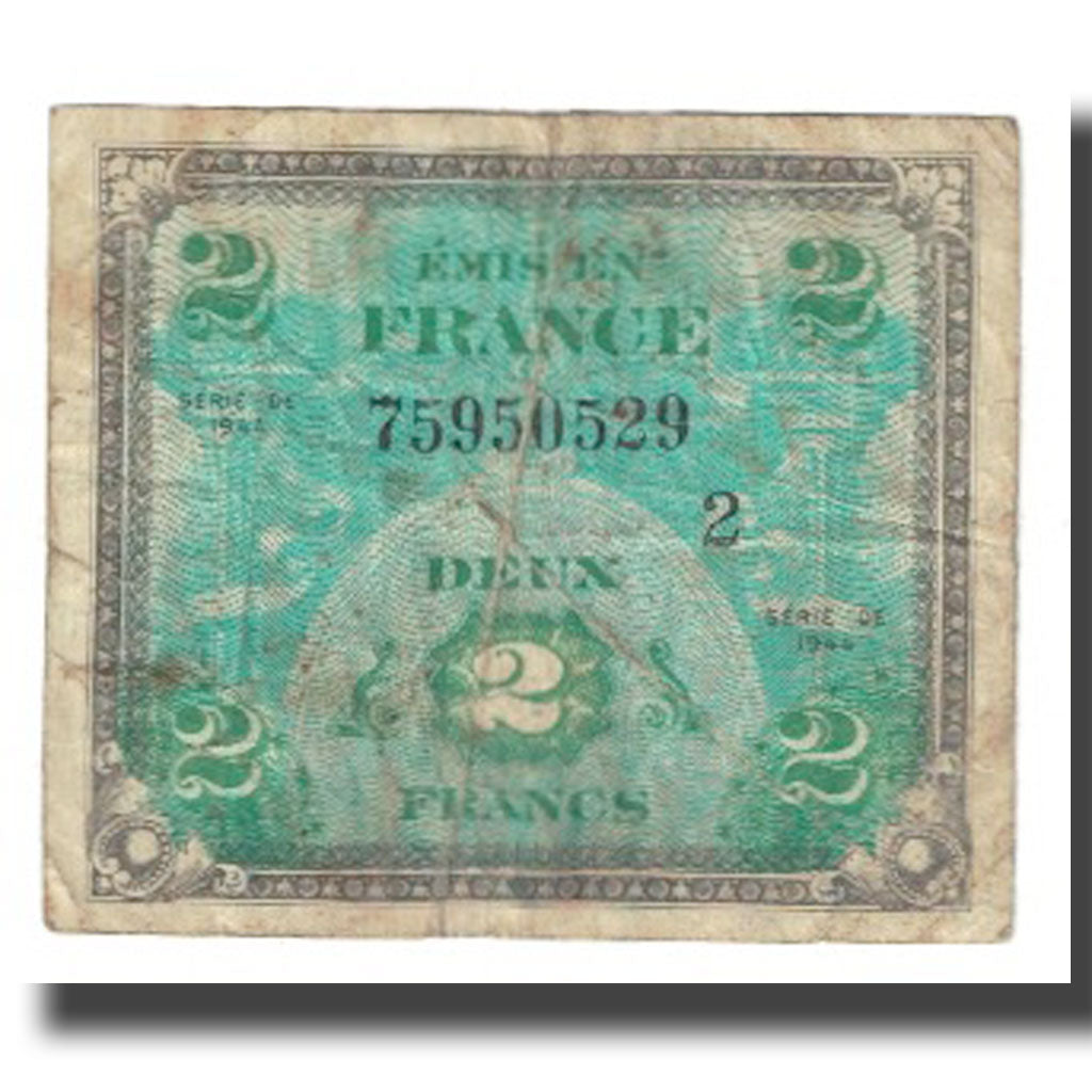 Frankreich, 2 Francs, Flag/France, 1944, S, Fayette:VF 16.01, KM:114a