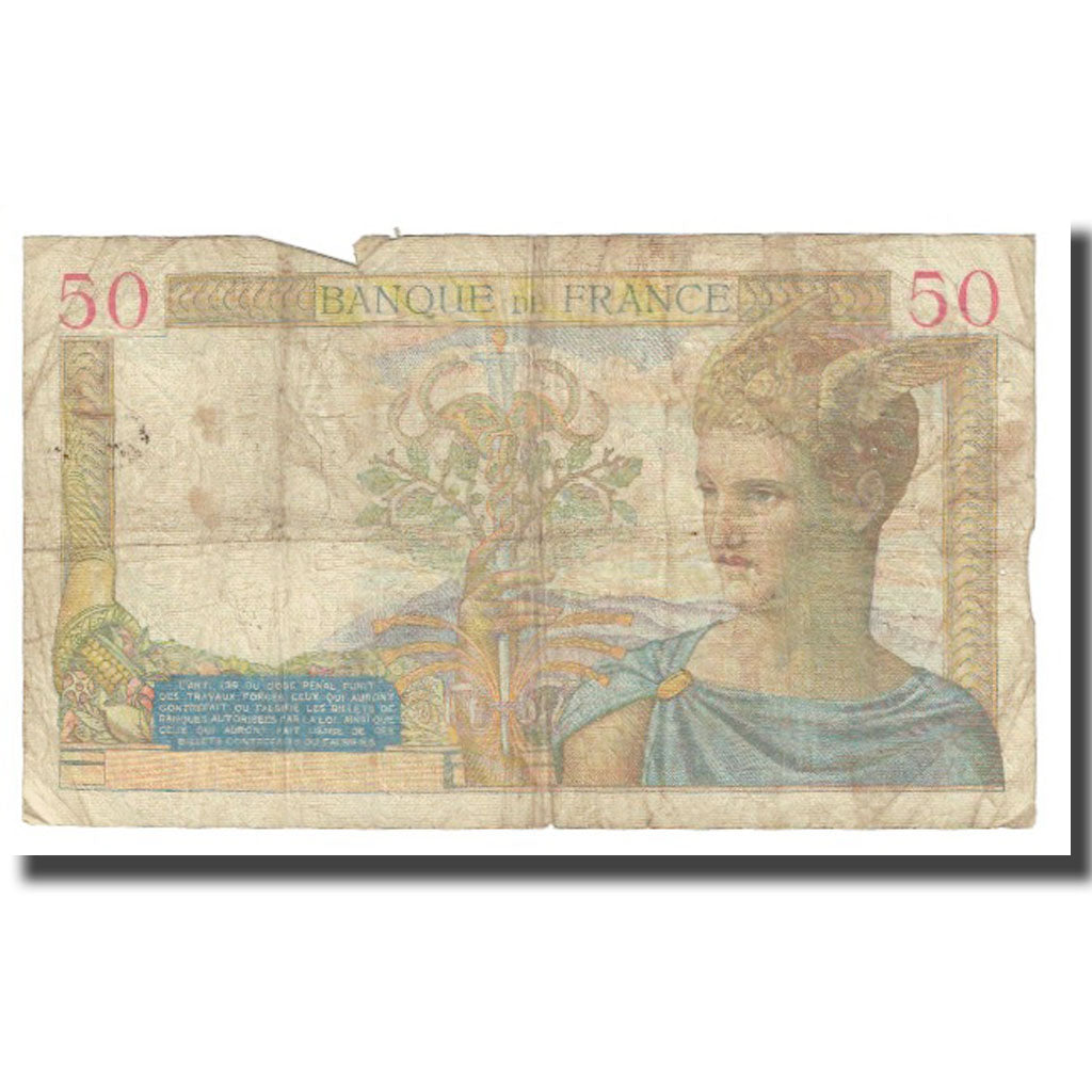 Francia, 50 Francs, Cérès, 1935, P. Rousseau and R. Favre-Gilly, 1935-09-12