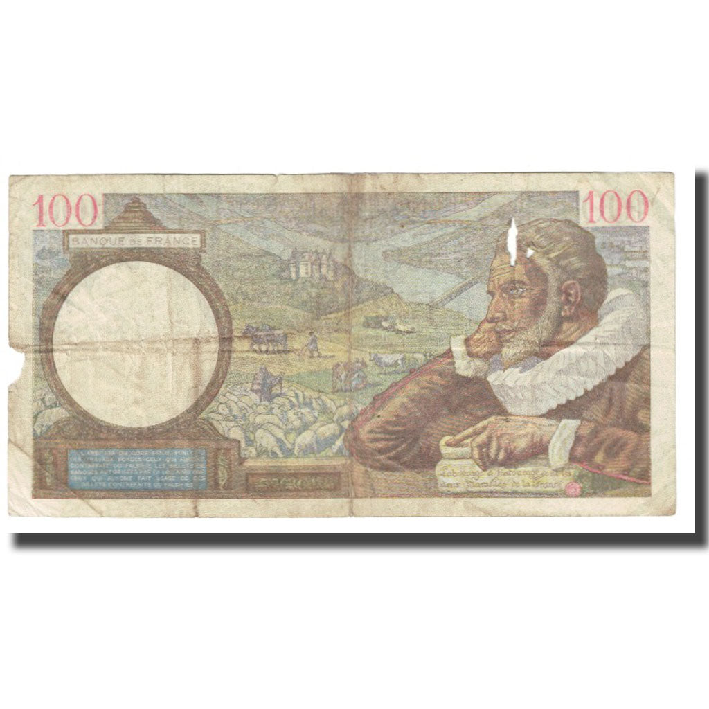 Francia, 100 Francs, Sully, 1941, P. Rousseau and R. Favre-Gilly, 1941-05-21