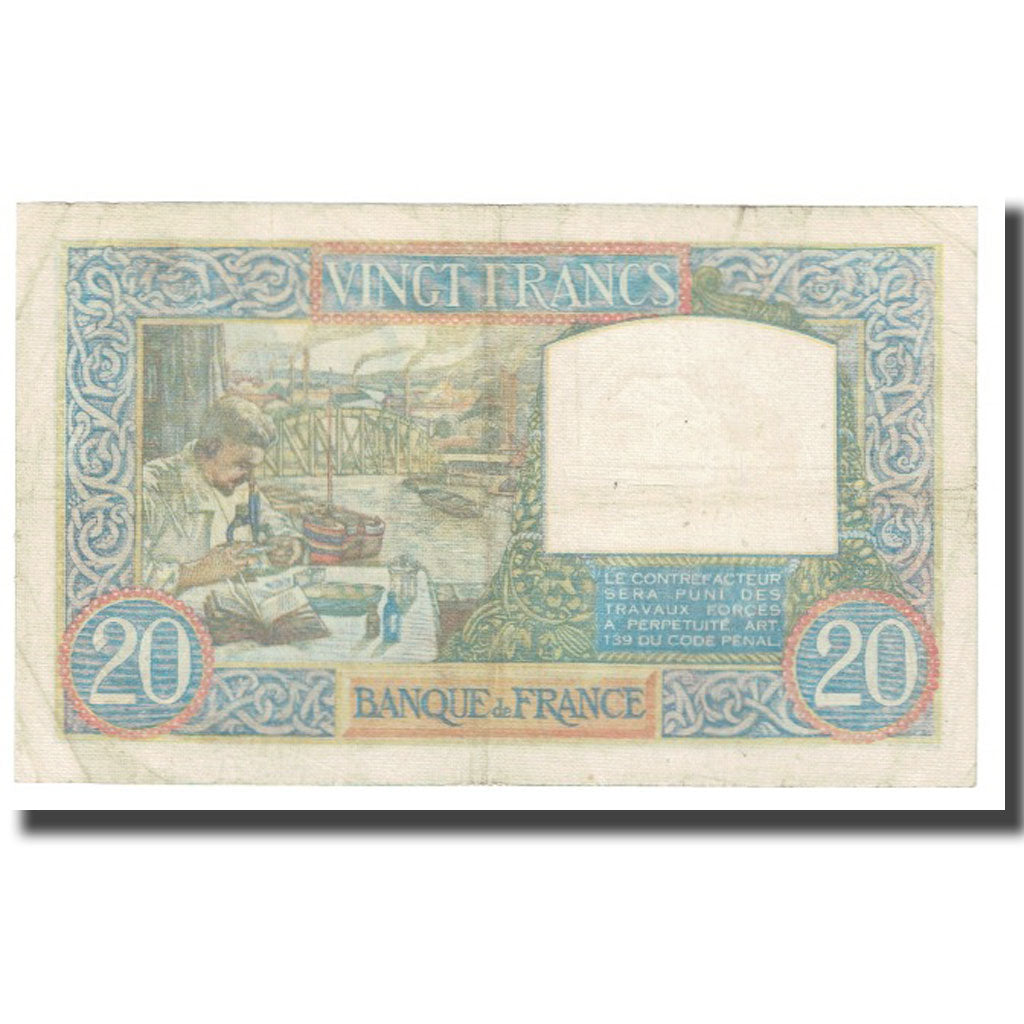 Frankrijk, 20 Francs, Science et Travail, 1942, P. Rousseau and R. Favre-Gilly