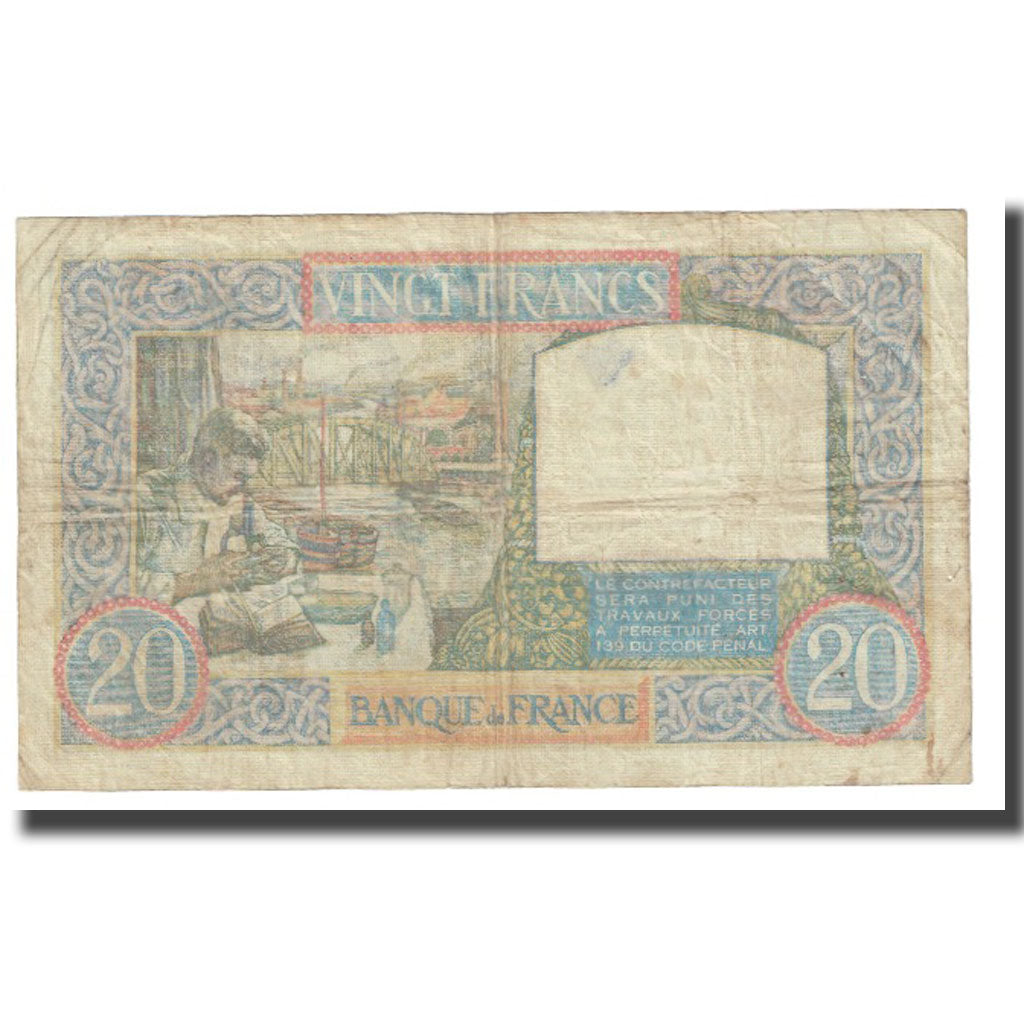 Frankreich, 20 Francs, Science et Travail, 1939, P. Rousseau and R. Favre-Gilly