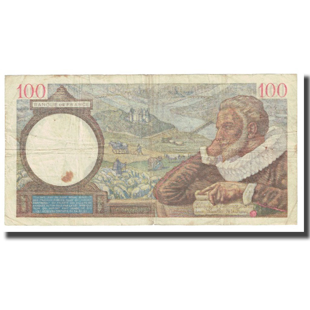 Francia, 100 Francs, Sully, 1940, P. Rousseau and R. Favre-Gilly, 1940-03-07