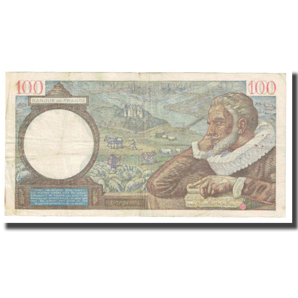 Francia, 100 Francs, Sully, 1940, P. Rousseau and R. Favre-Gilly, 1940-12-19