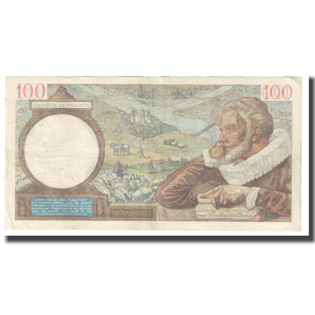 Francia, 100 Francs, Sully, 1940, P. Rousseau and R. Favre-Gilly, 1940-03-14