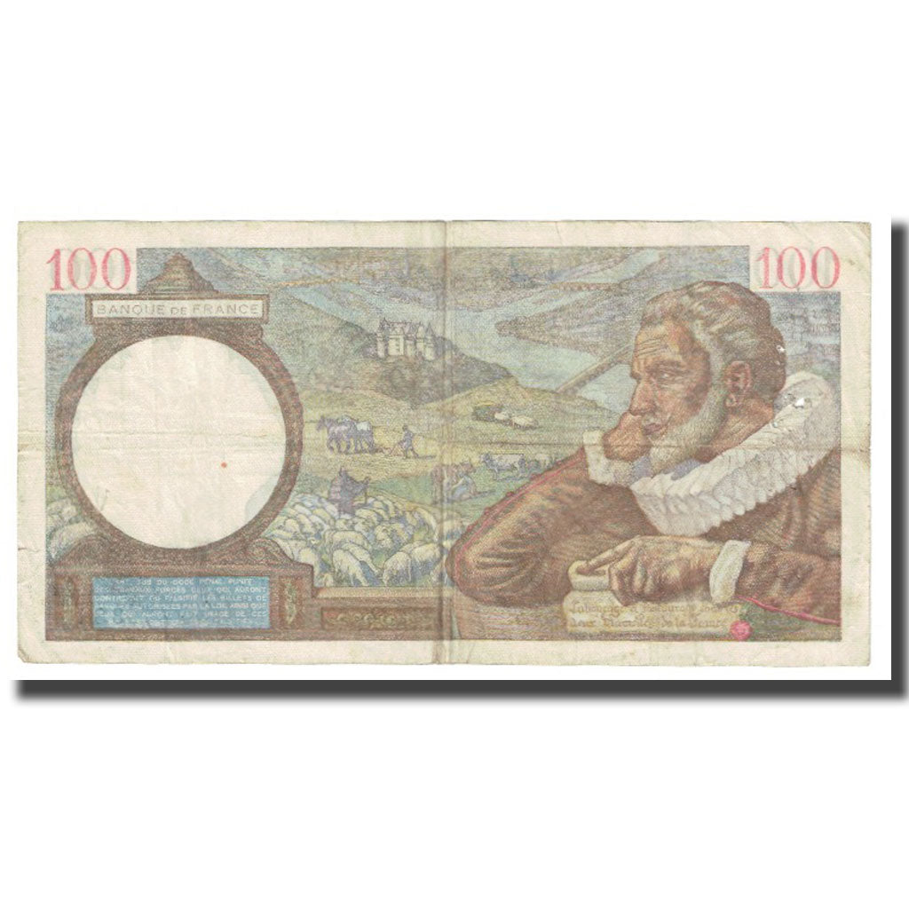 Frankrijk, 100 Francs, Sully, 1942, P. Rousseau and R. Favre-Gilly, 1942-01-08