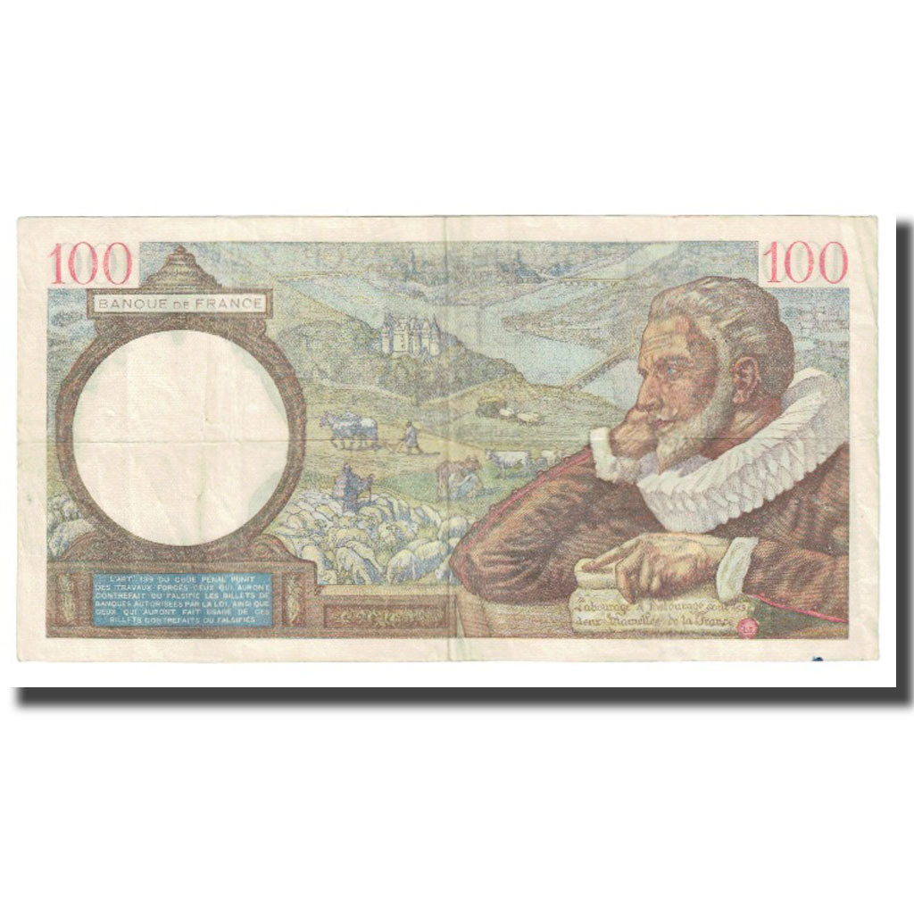 Francia, 100 Francs, Sully, 1940, P. Rousseau and R. Favre-Gilly, 1940-01-25