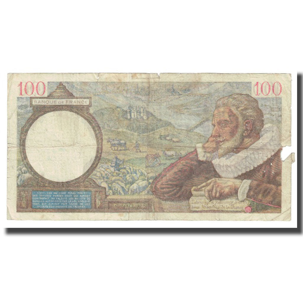 France, 100 Francs, Sully, 1940, P. Rousseau and R. Favre-Gilly, 1940-01-25