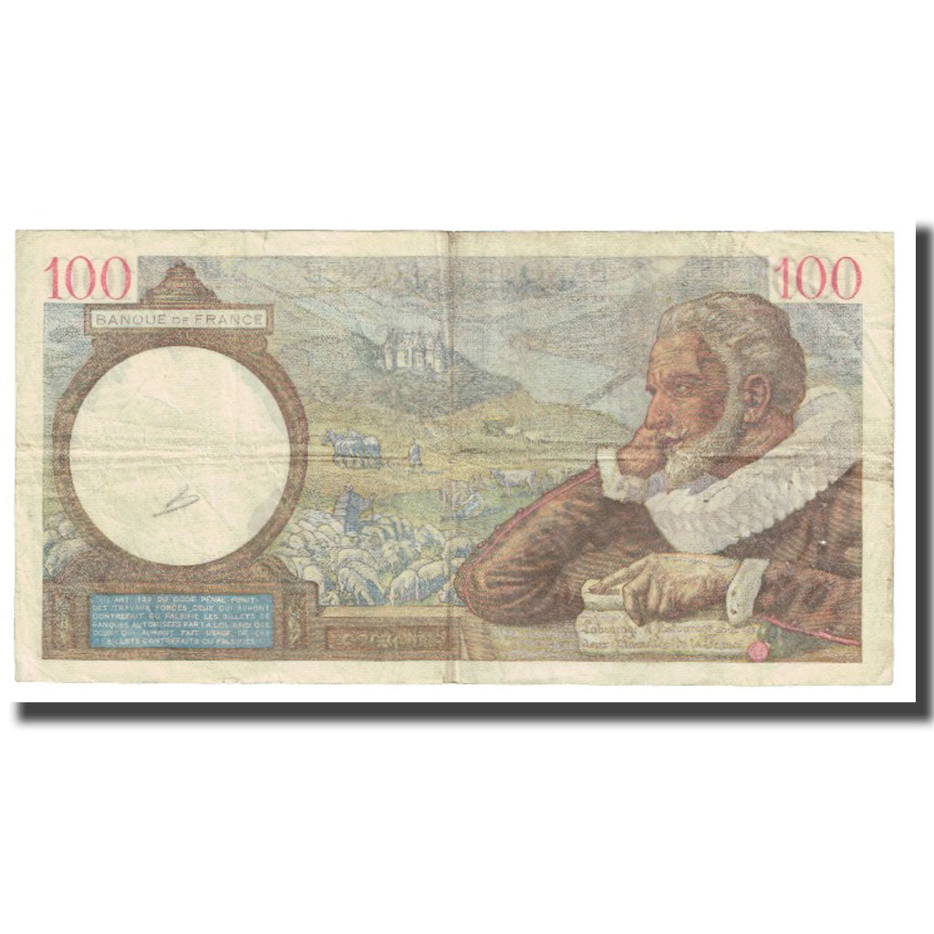 France, 100 Francs, Sully, 1939, P. Rousseau and R. Favre-Gilly, 1939-10-12