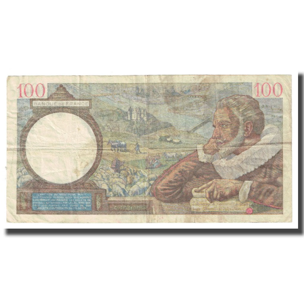 Francia, 100 Francs, Sully, 1940, P. Rousseau and R. Favre-Gilly, 1940-12-05