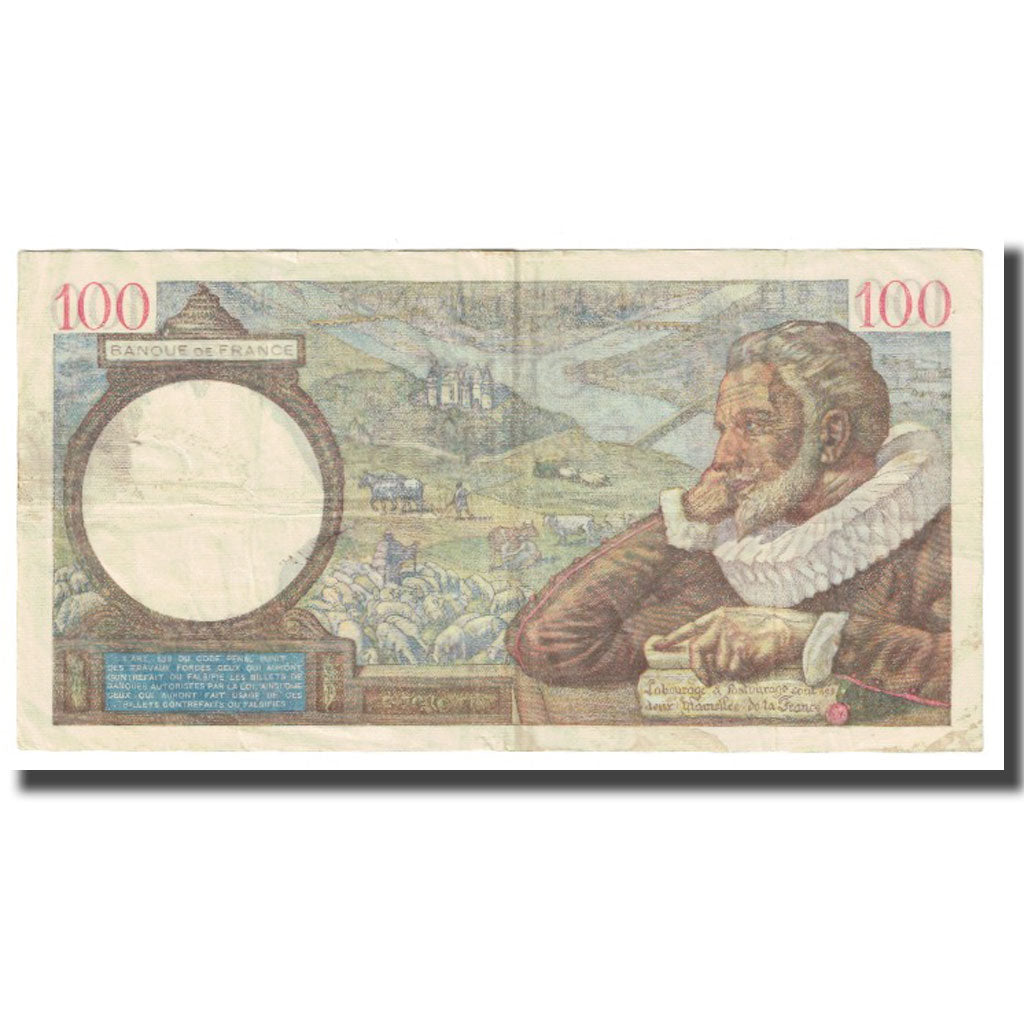 Francia, 100 Francs, Sully, 1940, P. Rousseau and R. Favre-Gilly, 1940-03-07