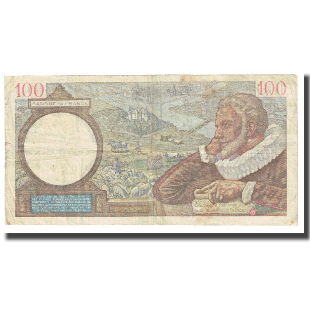 France, 100 Francs, Sully, 1939, P. Rousseau and R. Favre-Gilly, 1939-12-07