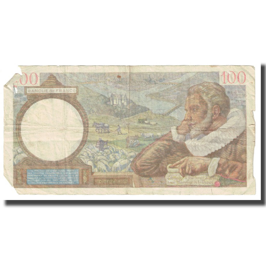 France, 100 Francs, Sully, 1941, P. Rousseau and R. Favre-Gilly, 1941-09-04