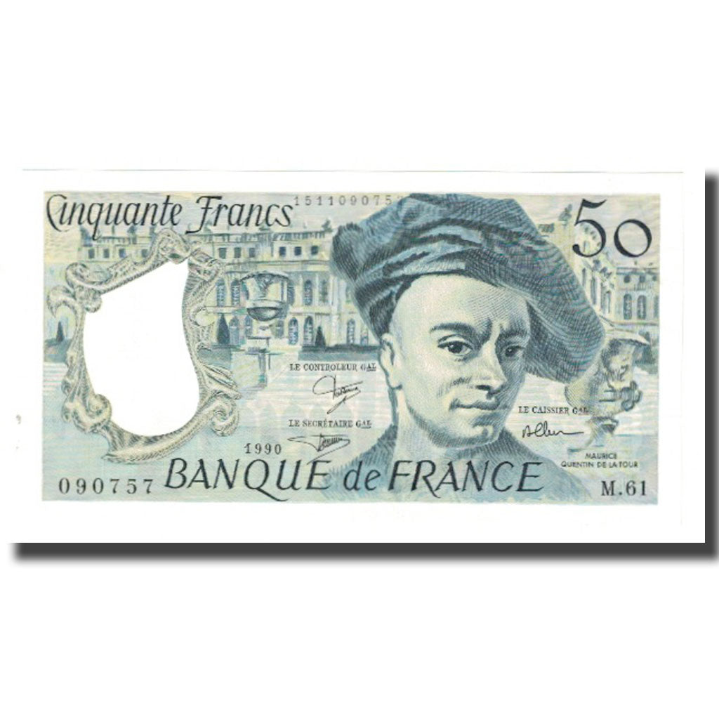 Francia, 50 Francs, Quentin de La Tour, 1990, STROHL TRONCHE DENTAUD, SPL