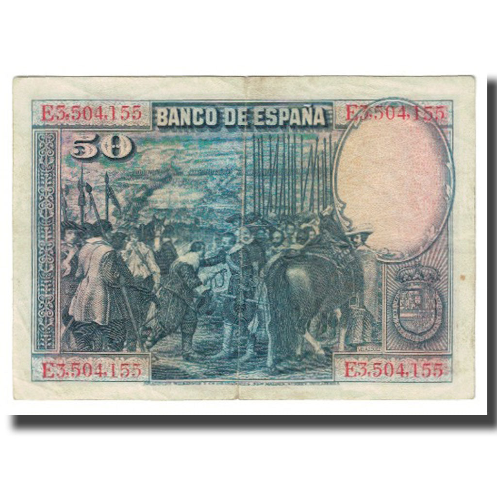 Banknot, Hiszpania, 50 Pesetas, 1928, 1928-08-15, KM:75a, EF(40-45)