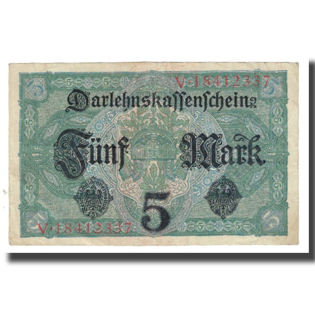 Billete, 5 Mark, 1917, Alemania, 1917-08-01, KM:56a, MBC