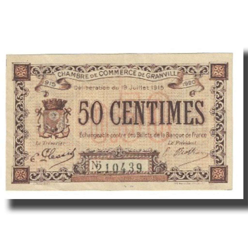 France, Granville, 50 Centimes, 1920, EF(40-45), Pirot:60-11