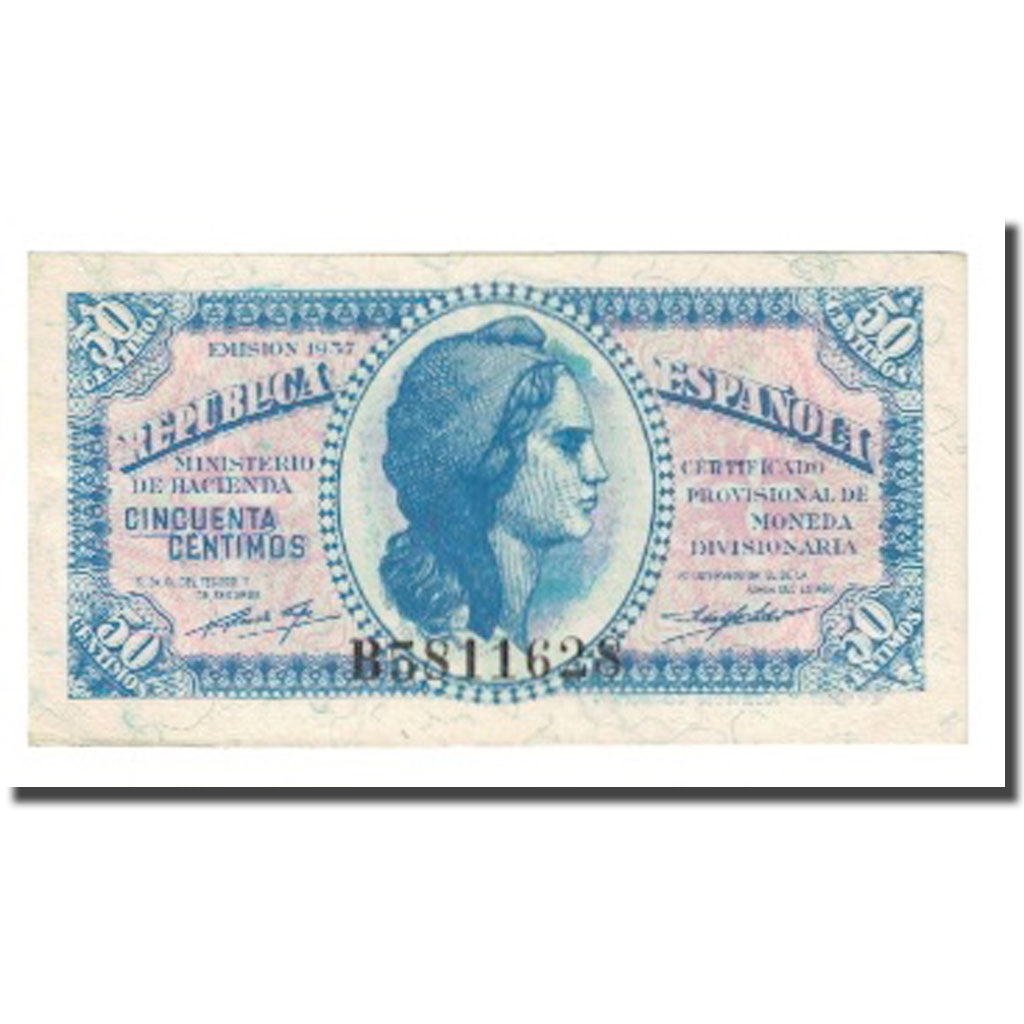 Biljet, Spanje, 50 Centimos, 1937, KM:93, SUP