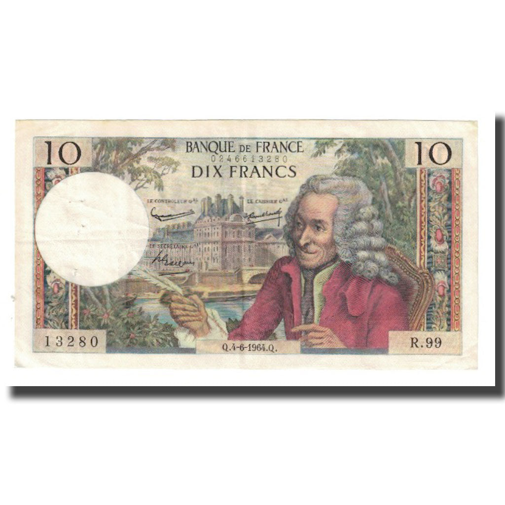 France, 10 Francs, Voltaire, 1964, R.Tondu-G.Bouchet-H.Morant, 1964-06-04, SUP