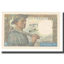 Frankrijk, 10 Francs, Mineur, 1942, P. Rousseau and R. Favre-Gilly, 1942-11-26