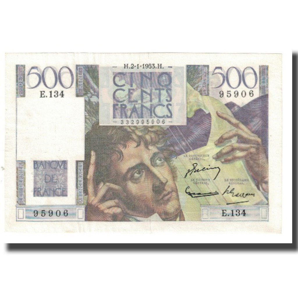 França, 500 Francs, Chateaubriand, 1953, BELIN ROUSSEAU GARGAM, 1953-01-02