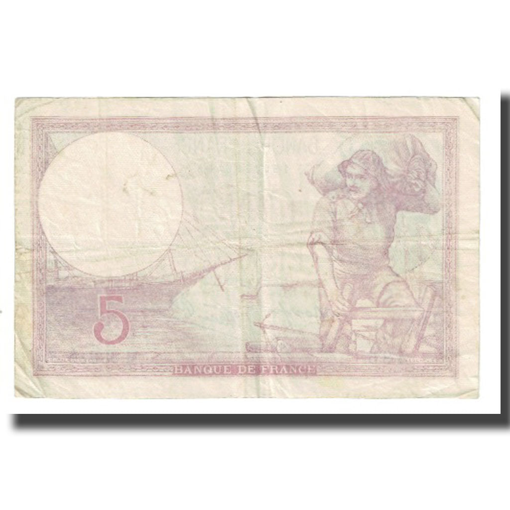 France, 5 Francs, Violet, 1939, P. Rousseau and R. Favre-Gilly, 1939-09-28