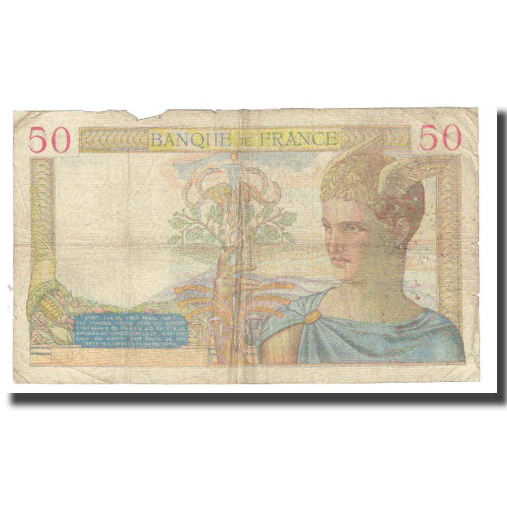 Francia, 50 Francs, Cérès, 1937, P. Rousseau and R. Favre-Gilly, 1937-02-11