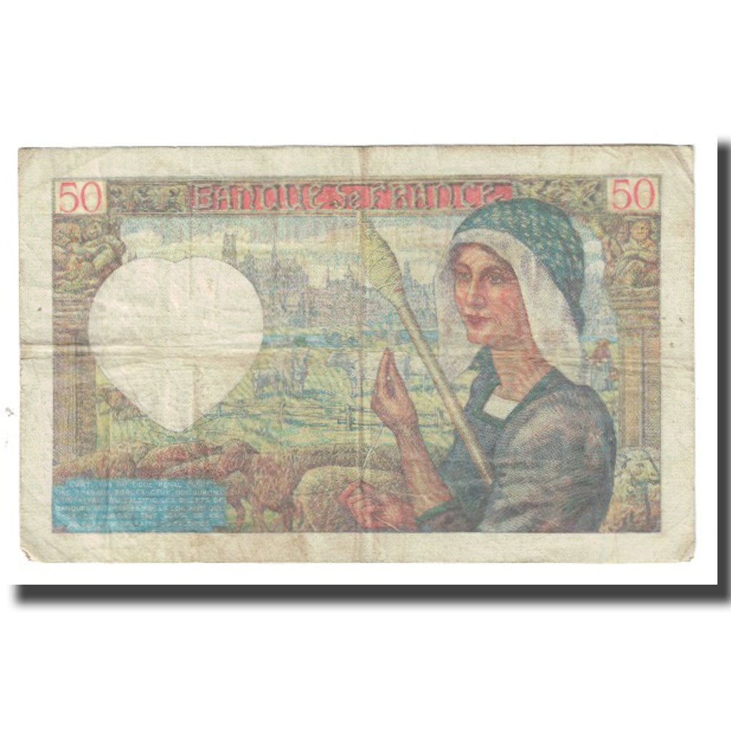 Francia, 50 Francs, Jacques Coeur, 1940, P. Rousseau and R. Favre-Gilly