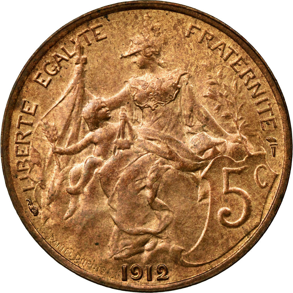 Coin, France, Dupuis, 5 Centimes, 1912, Paris, MS(60-62), Bronze, KM:842