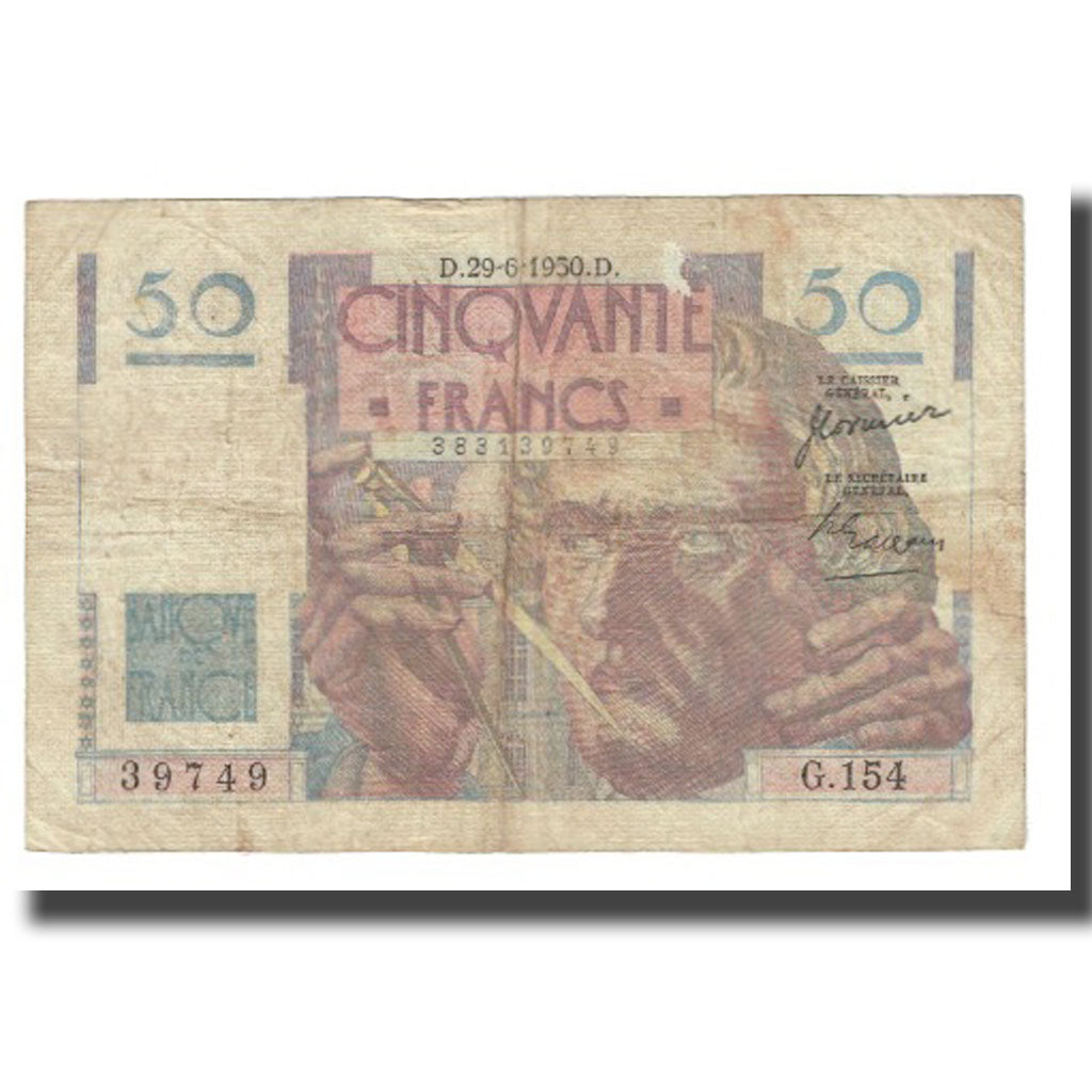 France, 50 Francs, Le Verrier, 1950, P. Rousseau and R. Favre-Gilly, 1950-06-29