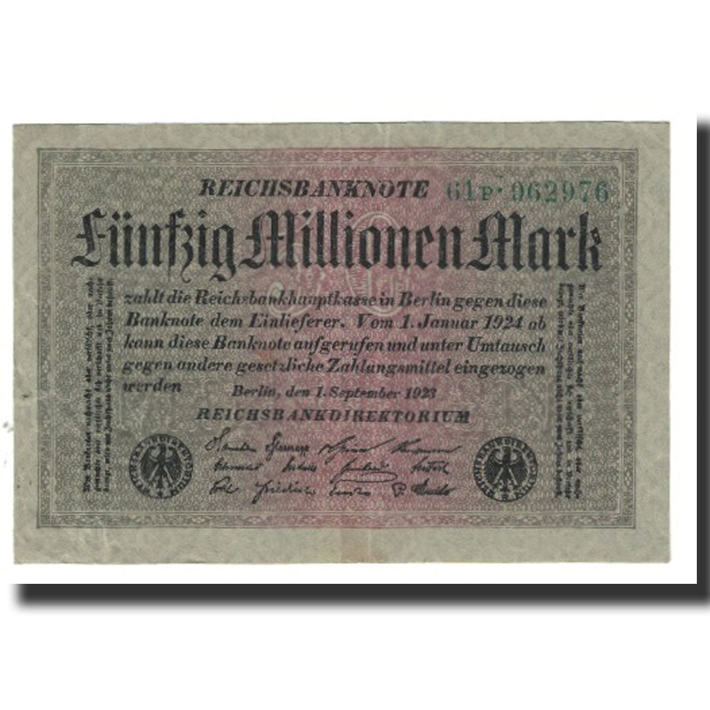 Banknote, Germany, 50 Millionen Mark, 1923, 1923-09-01, KM:109a, EF(40-45)