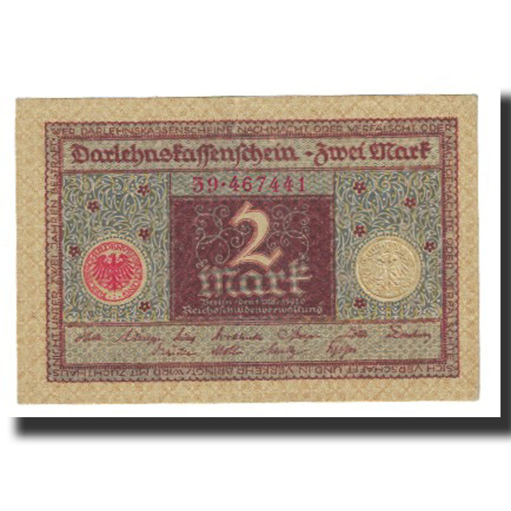 Biljet, Duitsland, 2 Mark, 1920, 1920-03-01, KM:59, SPL