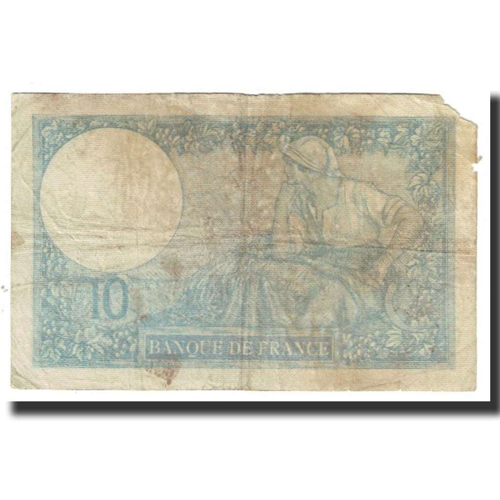 France, 10 Francs, Minerve, 1941, platet strohl, 1941-01-09, VF(20-25)