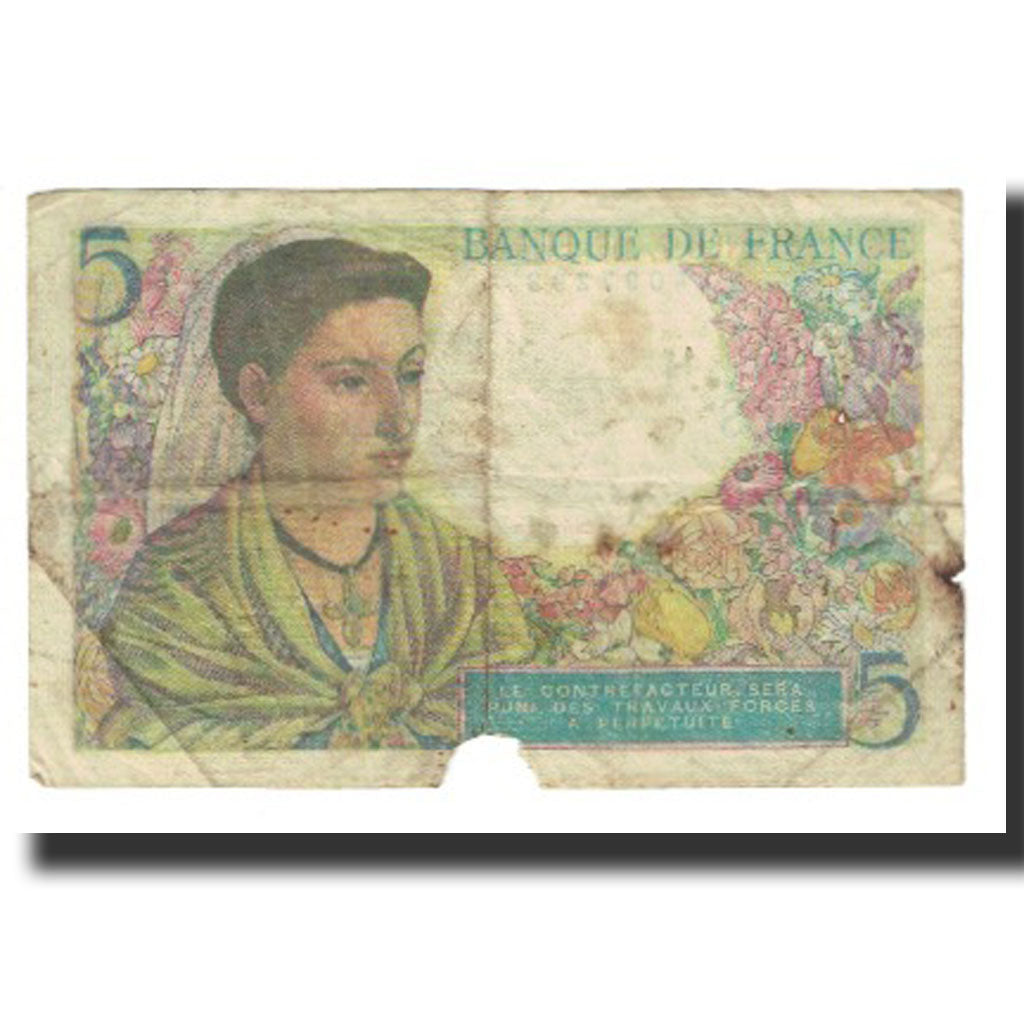 France, 5 Francs, Berger, 1943, P. Rousseau and R. Favre-Gilly, 1943-12-23