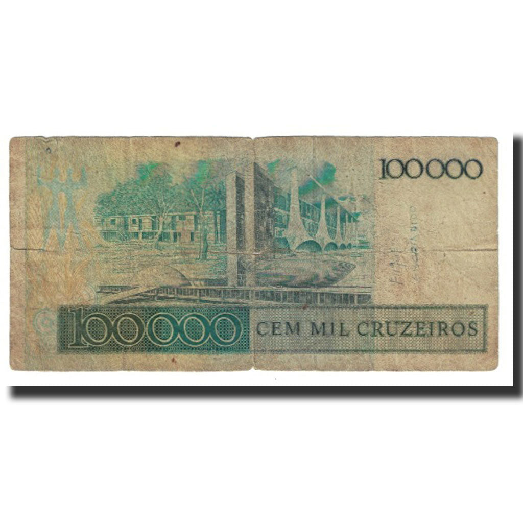 Geldschein, Brasilien, 100,000 Cruzeiros, KM:205a, S