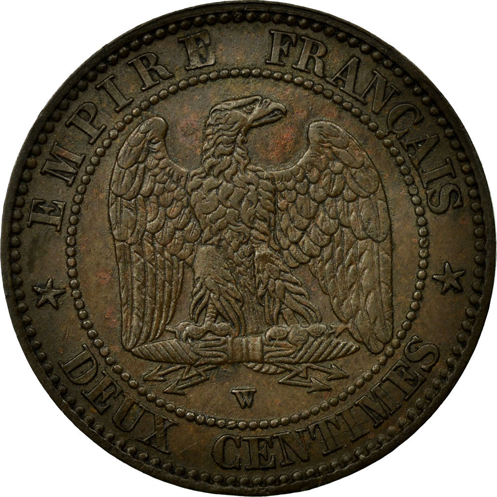 Coin, France, Napoleon III, Napoléon III, 2 Centimes, 1855, Lille, AU(50-53)