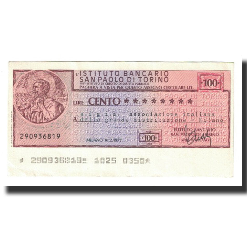 Biljet, Italië, 100 Lire, 1977, 1977-02-18, Genova, SUP