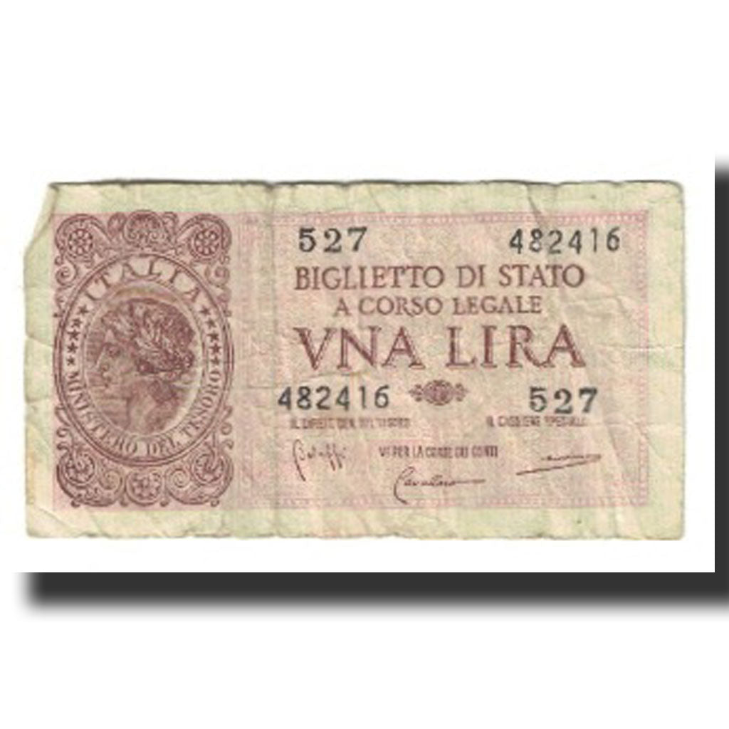 Nota, Itália, 1 Lira, 1944, 1944-11-23, KM:29b, VF(20-25)