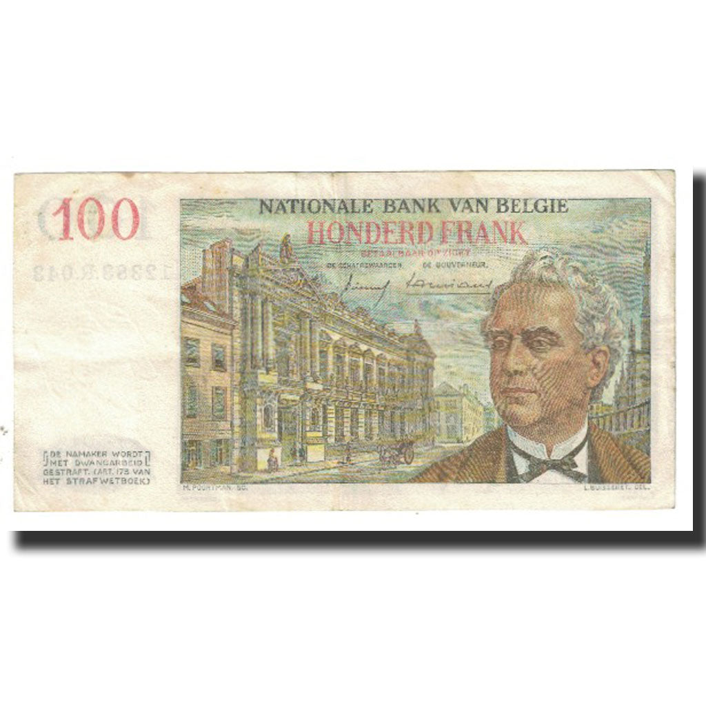 Banconote, Belgio, 100 Francs, 1958, 1958-10-16, KM:129c, BB