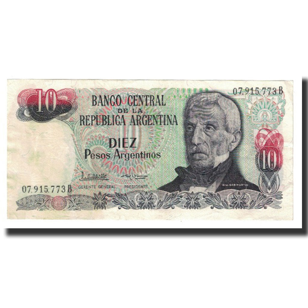 Billete, 10 Pesos Argentinos, Argentina, KM:313a, MBC