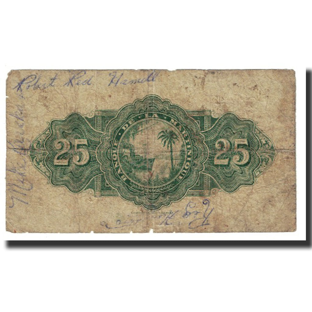 Martinica, 25 Francs, 1943-1945, BC, KM:17