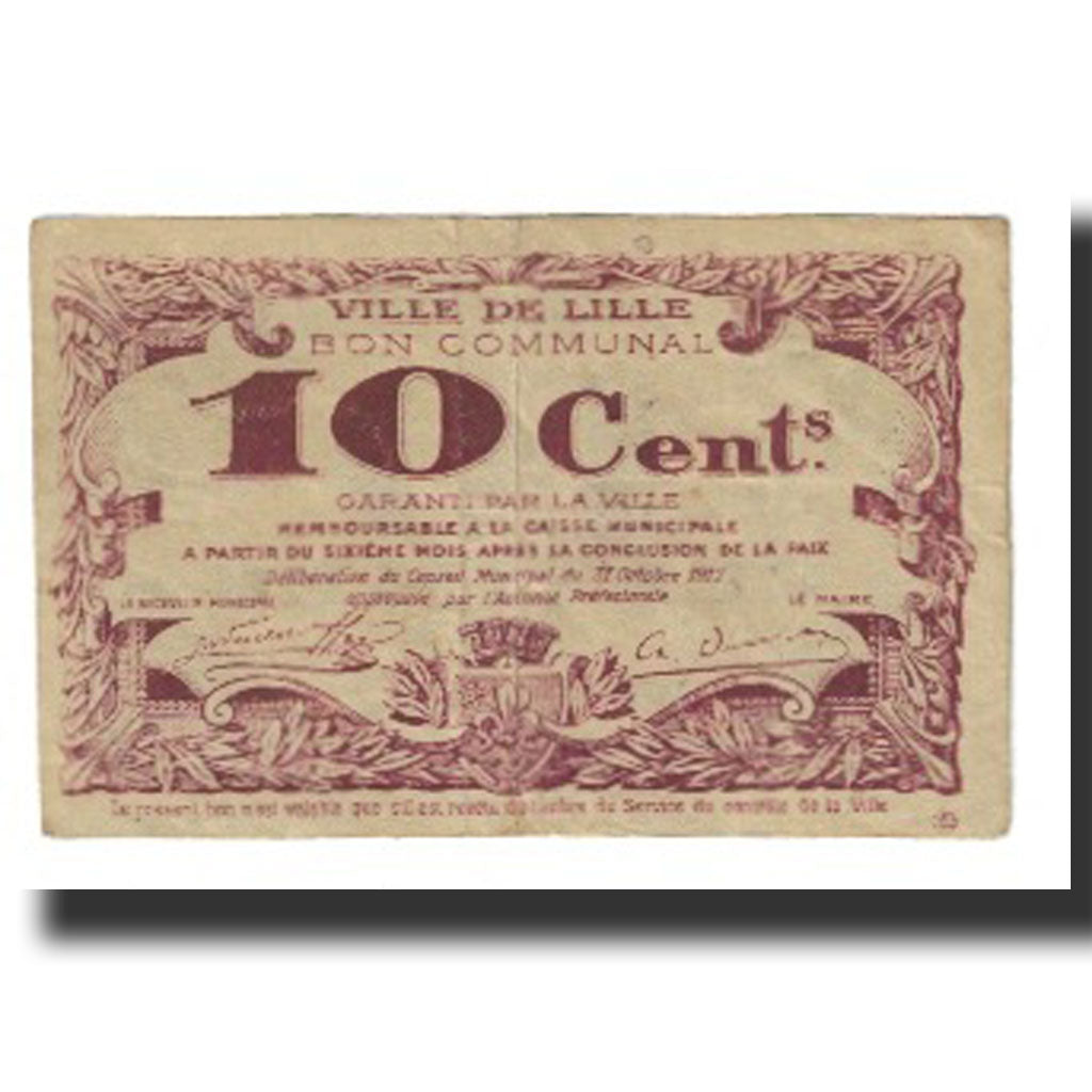 Frankreich, Lille, 10 Centimes, 1917, Bon Communal, SS, Pirot:59-1632