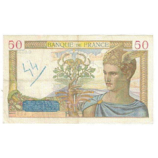 Frankreich, 50 Francs, Cérès, 1939, P. Rousseau and R. Favre-Gilly