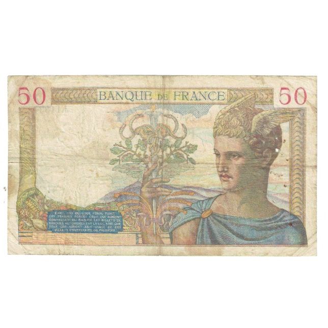 Frankreich, 50 Francs, Cérès, 1939, P. Rousseau and R. Favre-Gilly