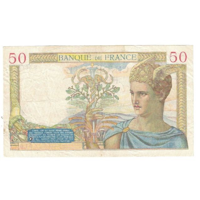 Francia, 50 Francs, Cérès, 1936, P. Rousseau and R. Favre-Gilly, 1936-12-03