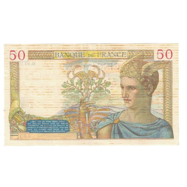 Francia, 50 Francs, Cérès, 1935, P. Rousseau and R. Favre-Gilly, 1935-12-19