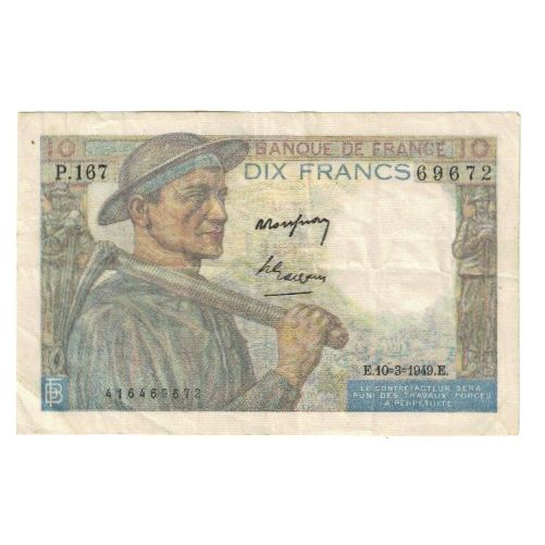 Frankreich, 10 Francs, Mineur, 1949, P. Rousseau and R. Favre-Gilly, 1949-03-10