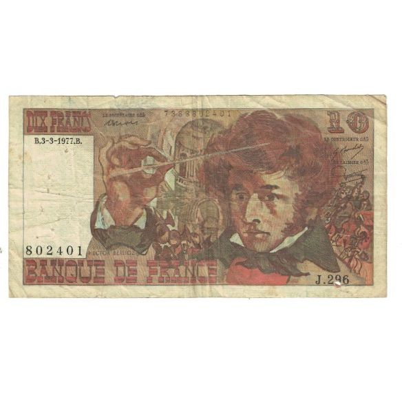 Frankrijk, 10 Francs, Berlioz, 1977, P. A.Strohl-G.Bouchet-J.J.Tronche