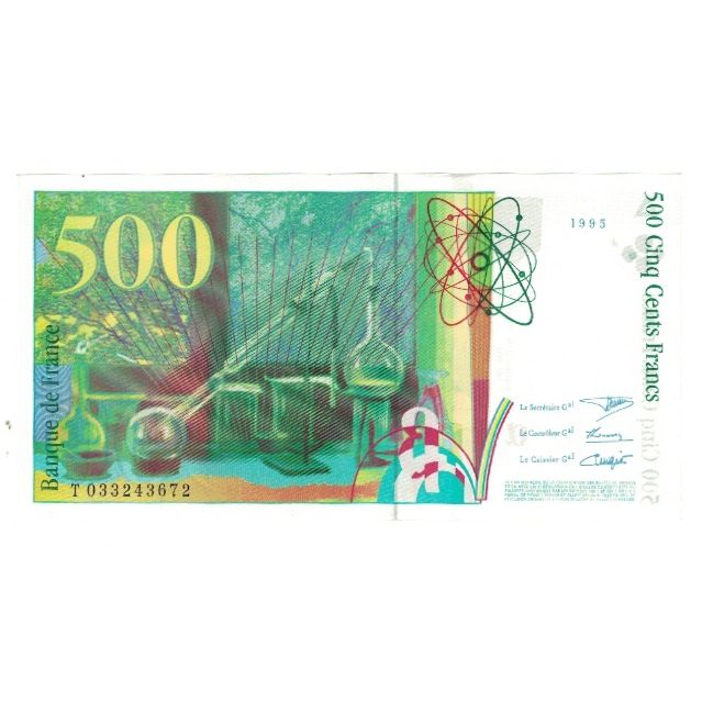 Francia, 500 Francs, Pierre et Marie Curie, 1995, BRUNEEL, BONARDIN, VIGIER