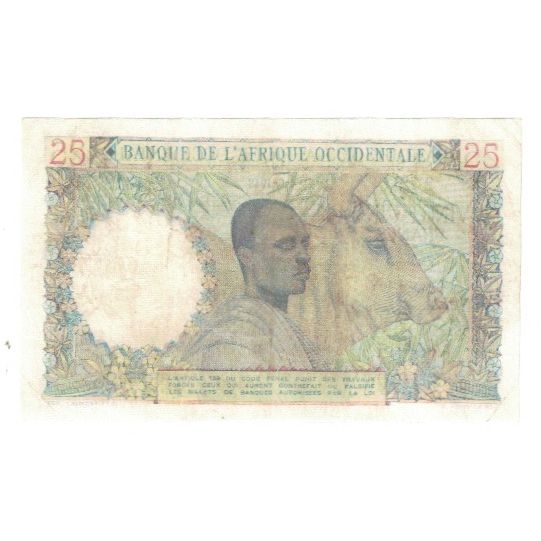 Banknot, Francuska Afryka Zachodnia, 25 Francs, 1948, 1948-06-04, KM:38